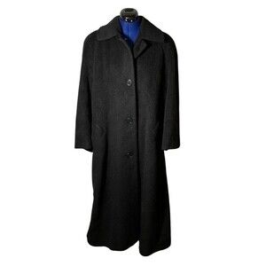 PERRY ELLIS Saks Fifth Avenue Vintage Gray 100% Virgin Wool Full Length Coat